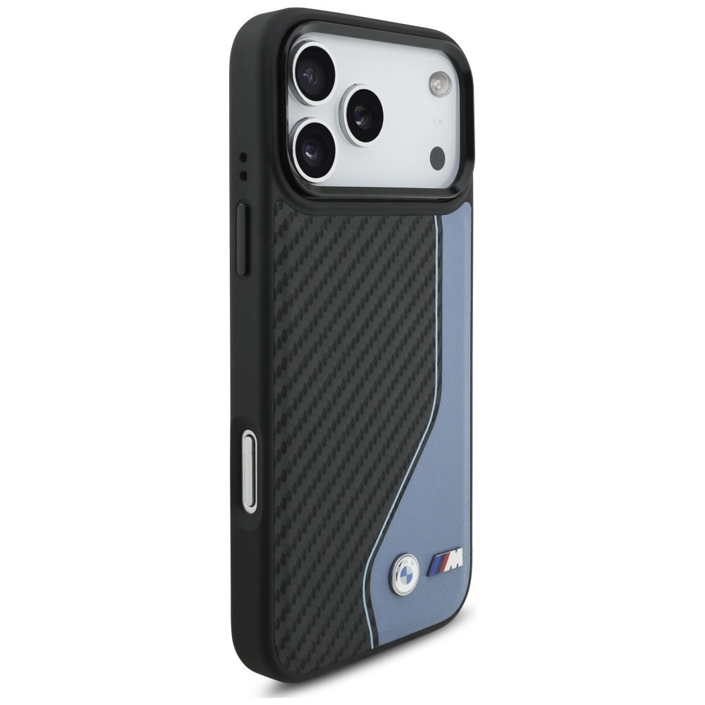 Etui BMW M Carbon Logo MagSafe do iPhone 17 Pro Max niebieski